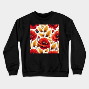 Red Poppy Flower Crewneck Sweatshirt